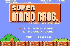 Famicom Mini - Vol 1 - Super Mario Bros. (J)(Independent) Title Screen