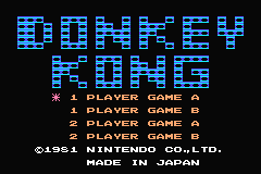 Famicom Mini - Vol 2 - Donkey Kong (J)(Rising Sun) Title Screen