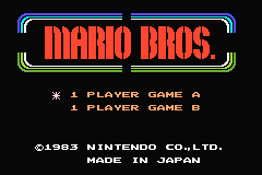 Famicom Mini - Vol 11 - Mario Bros. (J)(Hyperion) Title Screen