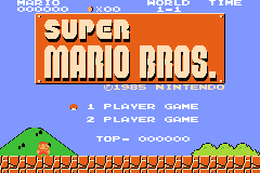 Classic Nes - Super Mario Bros. (U)(TrashMan) Title Screen