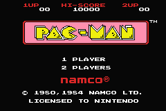 Classic Nes - Pacman (U)(Hyperion) Title Screen