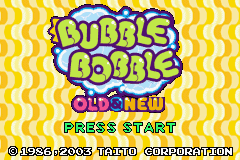 Bubble Bobble - Old & New (U)(Chameleon) Title Screen