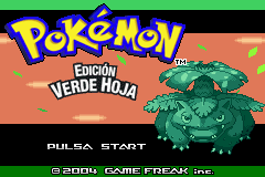 Pokemon Verde Hoja (S)(Rising Sun) Title Screen