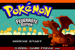 Pokemon Feuerrote (G)(Rising Sun) Title Screen