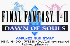 Final Fantasy I & II - Dawn of Souls (E)(Independent) Title Screen
