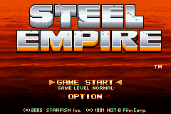 Steel Empire (E)(Rising Sun) Title Screen