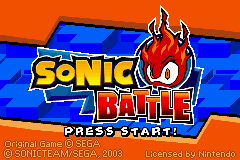2 in 1 - Sonic Pinball Party & Sonic Battle (E)(Rising Sun) Title Screen