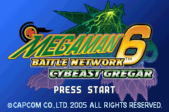 MegaMan Battle Network 6 - Cybeast Gregar (E)(Rising Sun) Title Screen