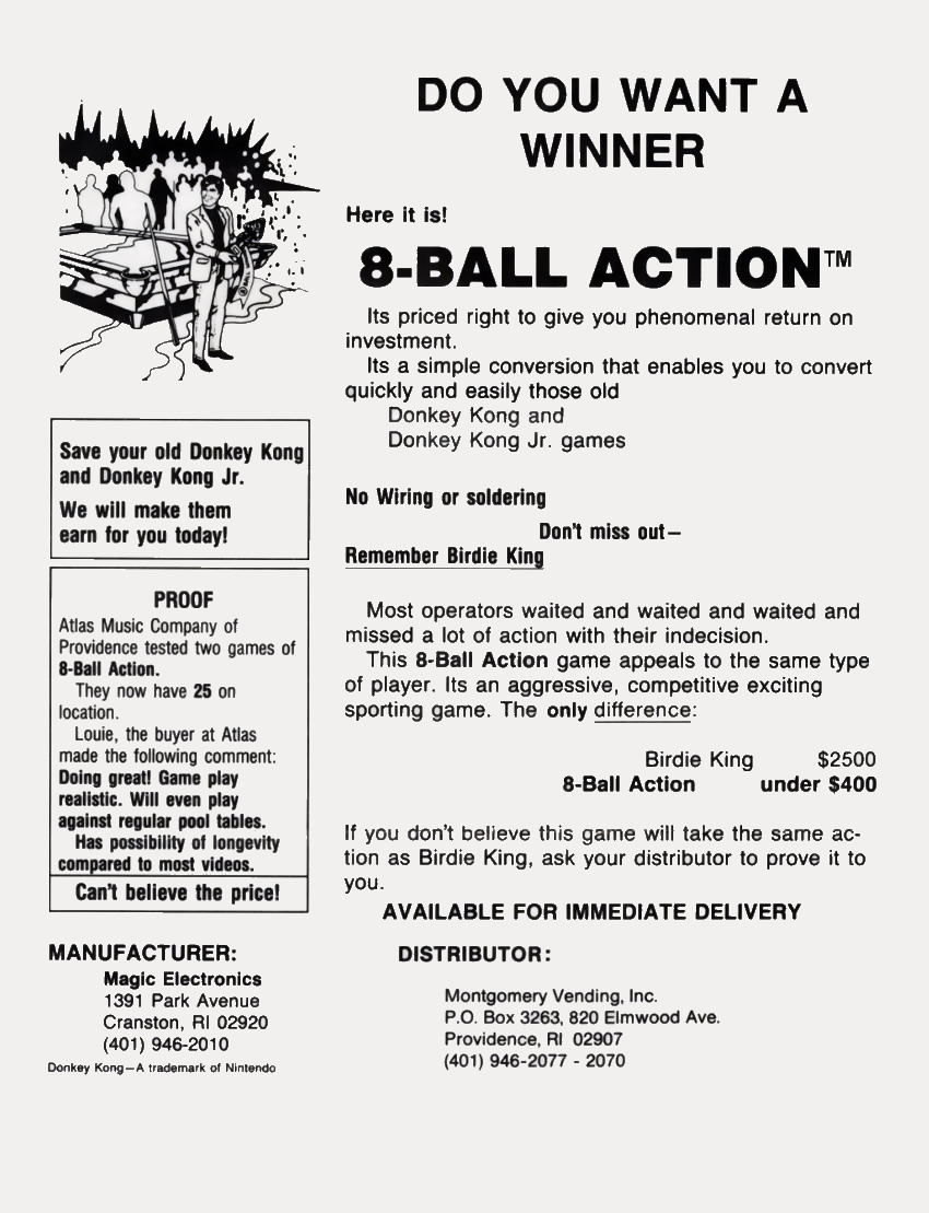 Eight Ball Action (DK conversion) flyer