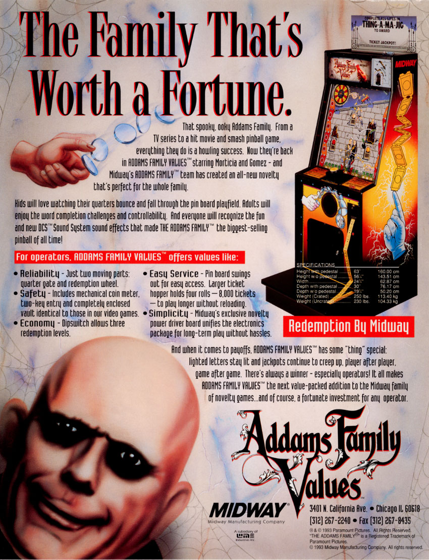 Addams Family Values (Coin Dropper L-4) flyer