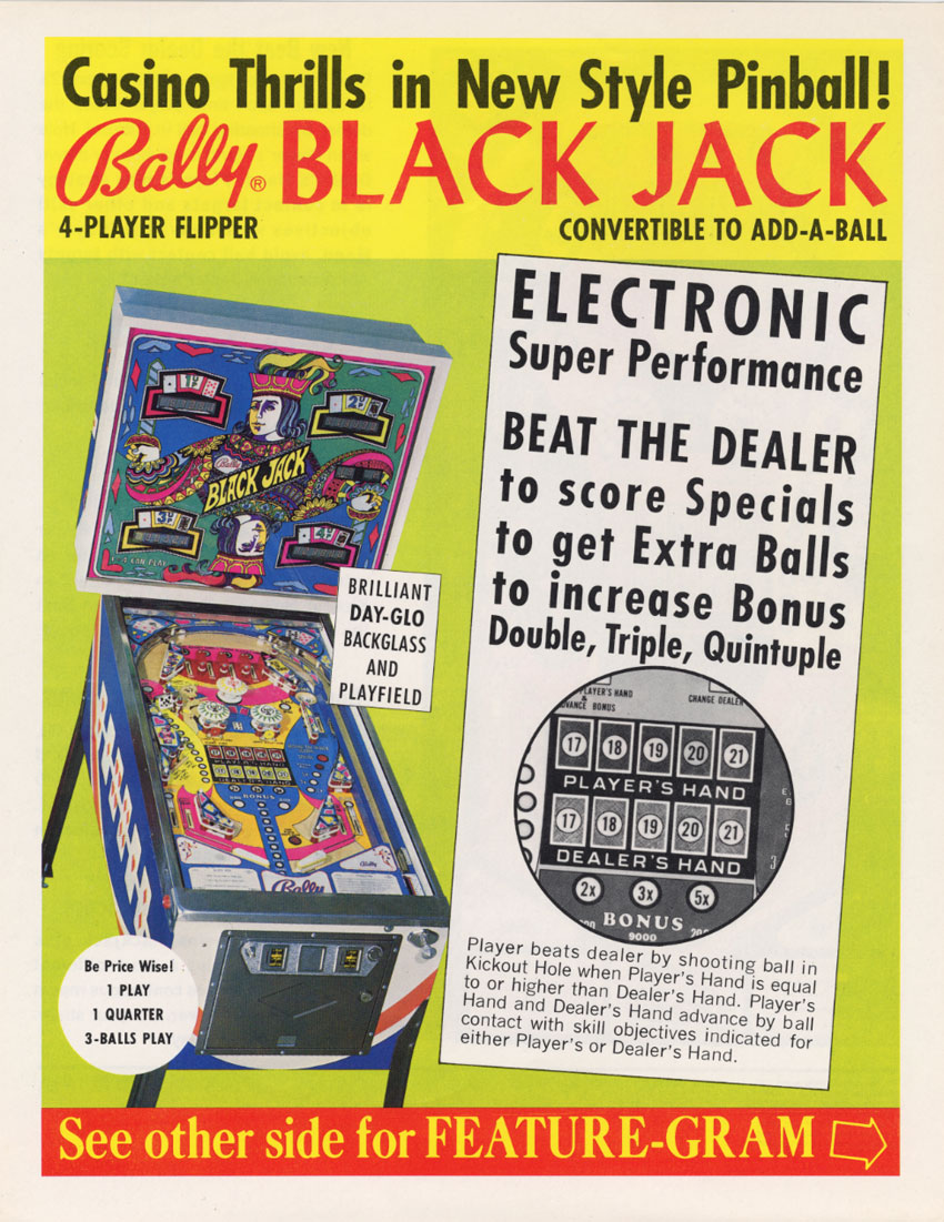 Black Jack (Pinball) flyer