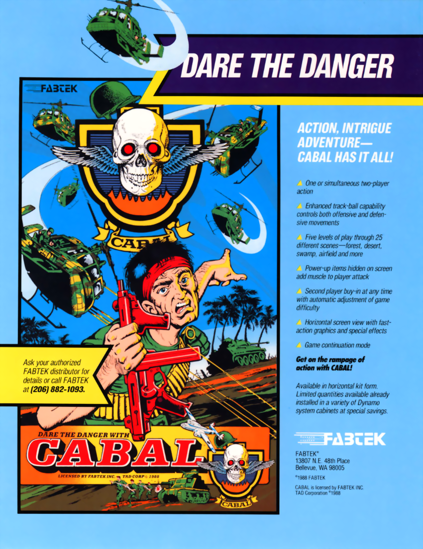 Cabal (bootleg of Joystick version, set 1, alternate sound hardware) flyer