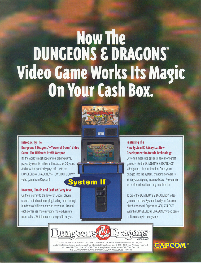 Dungeons & Dragons: Tower of Doom (USA 940125) flyer