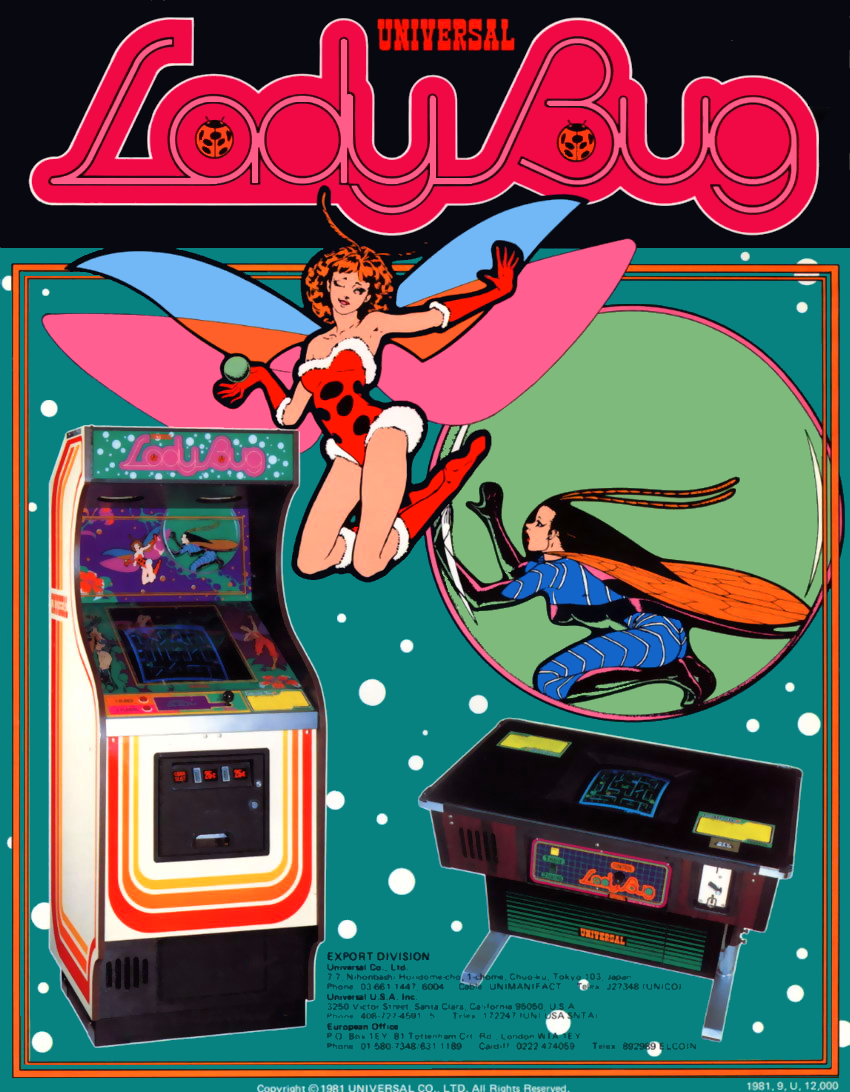Lady Bug (bootleg on Galaxian hardware) flyer