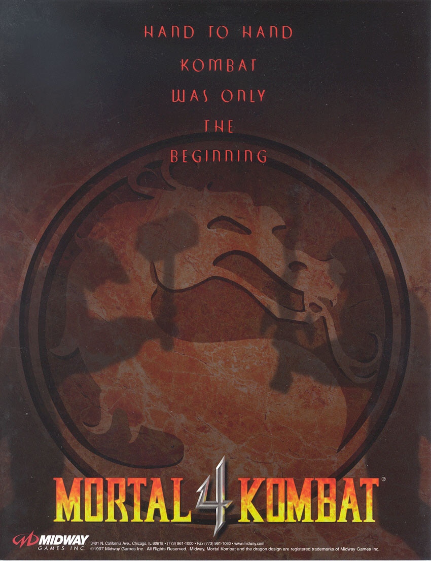 Mortal Kombat 4 (version 3.0) flyer