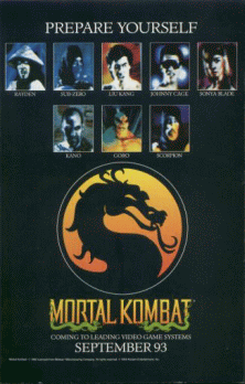 Mortal Kombat (rev 1.0 08/09/92) flyer