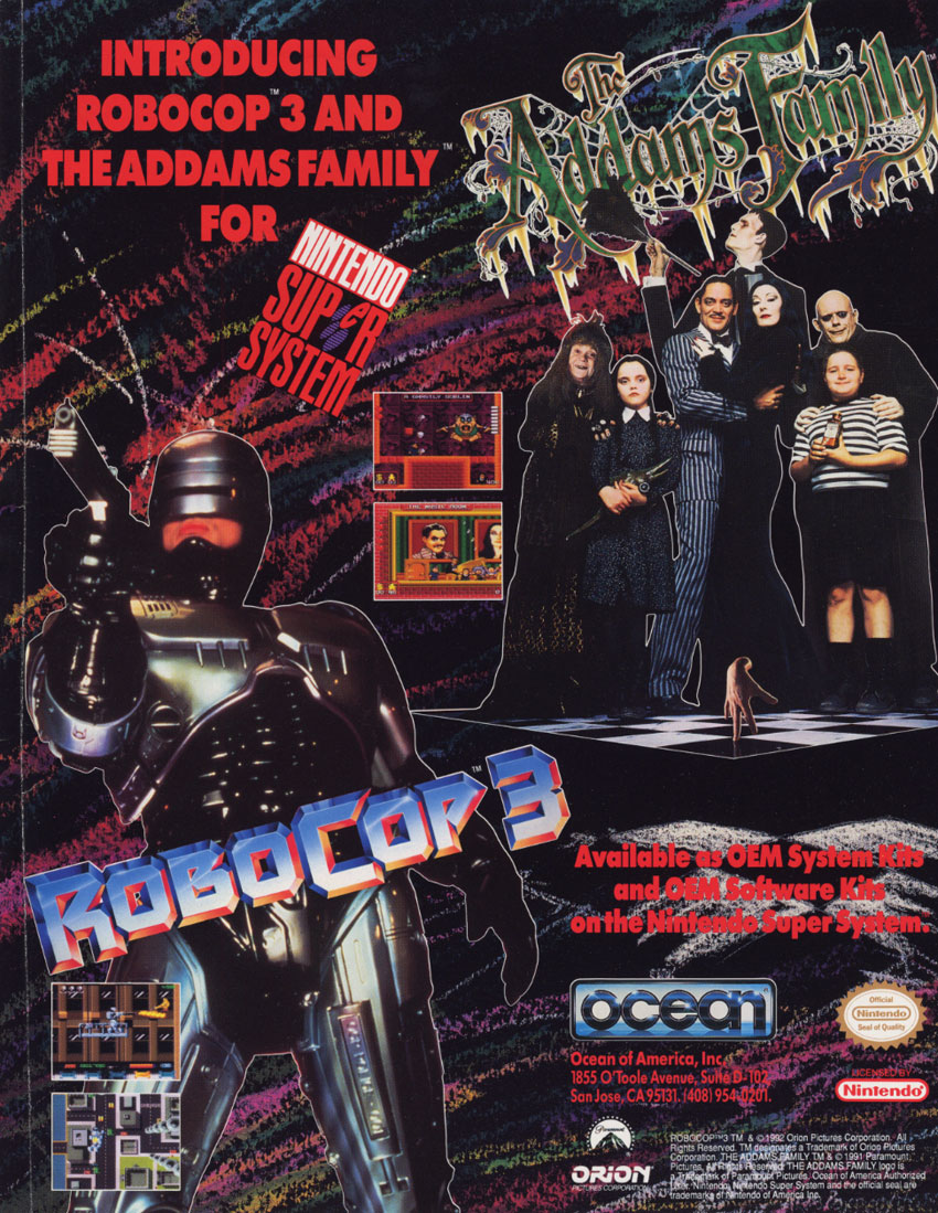 The Addams Family (Nintendo Super System) flyer