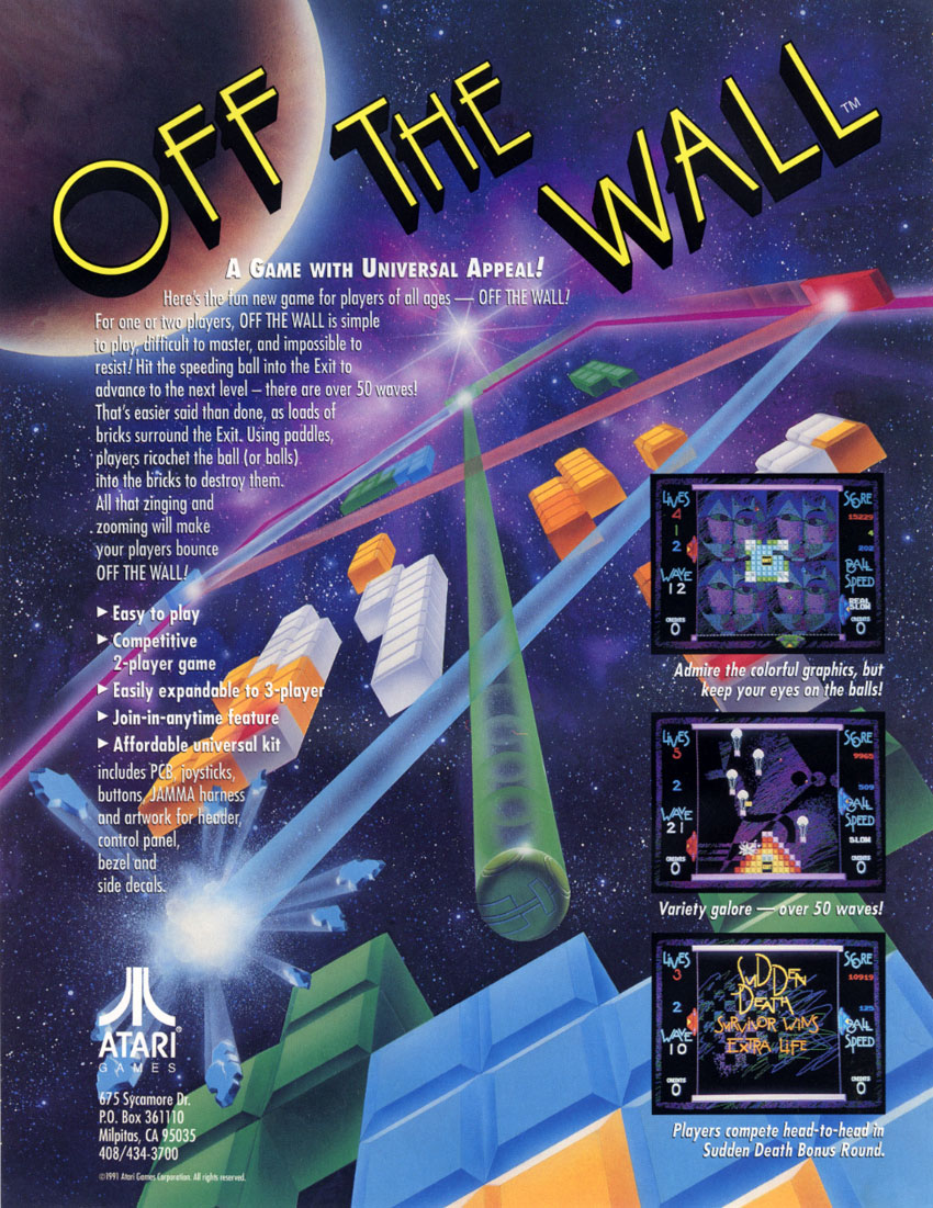 Off the Wall (2/3-player upright) flyer