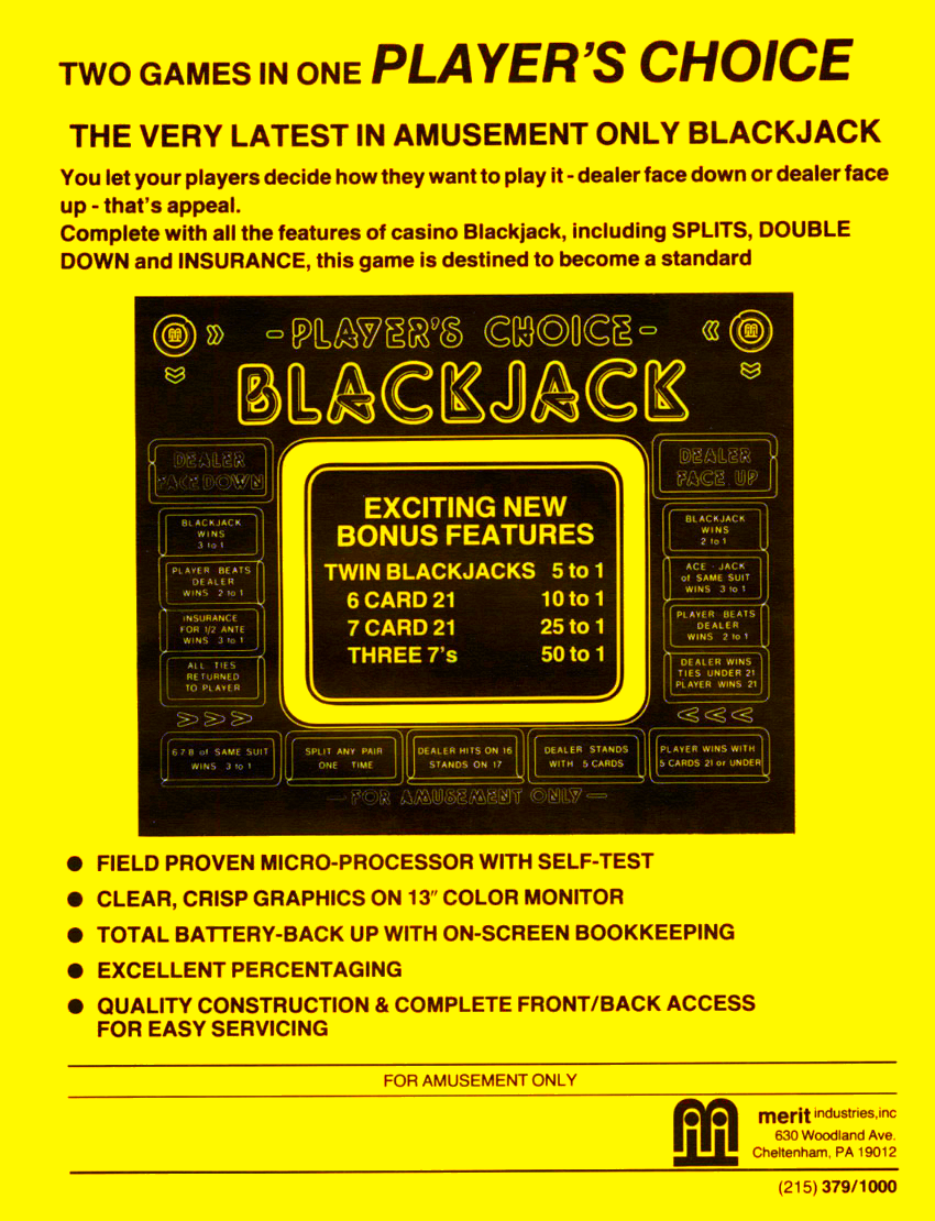 Player's Edge Plus (BE0014) Blackjack flyer