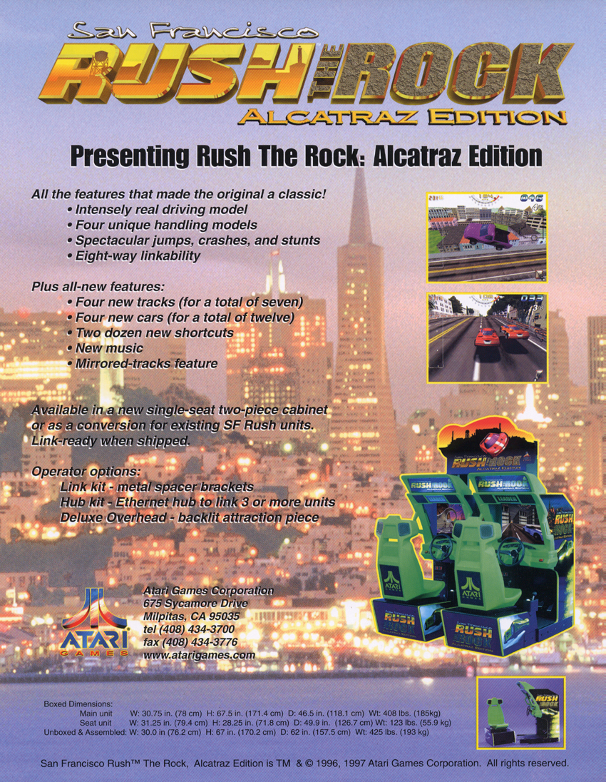 San Francisco Rush: The Rock (boot rom L 1.0, GUTS Oct 6 1997 / MAIN Oct 16 1997) flyer