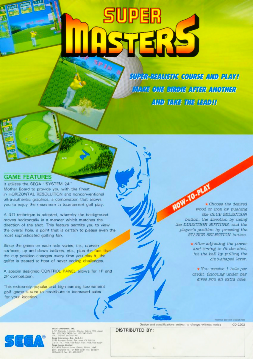 Super Masters Golf (World?, Floppy Based, FD1094 317-0058-05d?) flyer