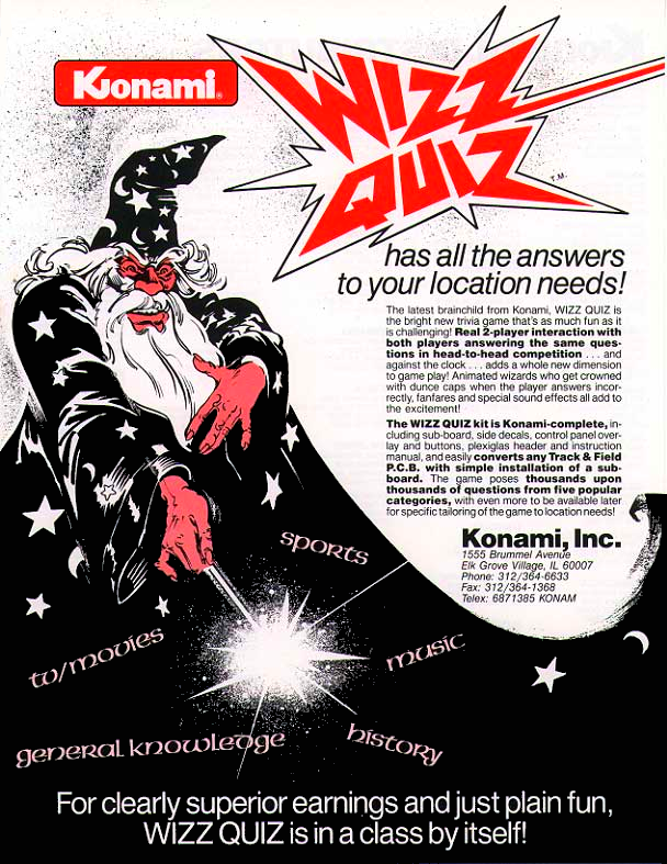 Wizz Quiz (Konami version) flyer