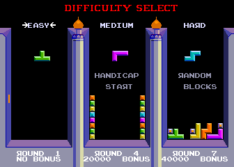 Tetris (set 1) select screen