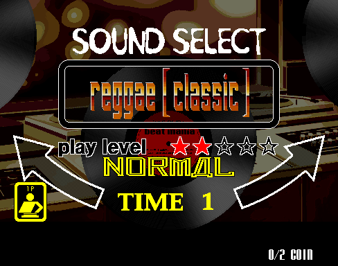 beatmania 3rd MIX (ver JA-A) select screen