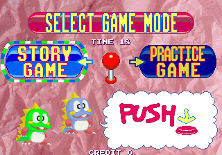 Bubble Memories: The Story Of Bubble Bobble III (Ver 2.4O 1996/02/15) select screen