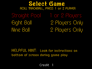 Cool Pool select screen