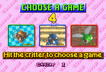 Critter Crusher (EA 951204 V1.000) select screen