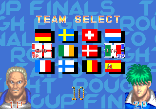 Taito Cup Finals (Ver 1.0O 1993/02/28) select screen