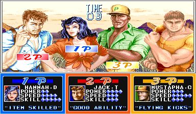 Cadillacs and Dinosaurs (World 930201) select screen