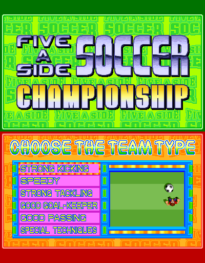 Five a Side Soccer (ver UAA) select screen