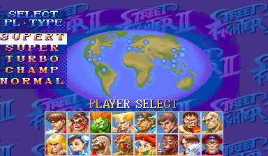 Hyper Street Fighter 2: The Anniversary Edition (Asia 040202) select screen