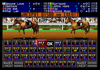 Jockey Grand Prix (set 1) select screen