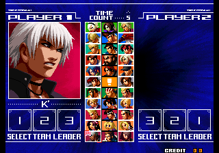 The King of Fighters 2003 (Japan, JAMMA PCB) select screen