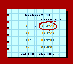 Master Boy (Spanish, PCB Rev A) select screen