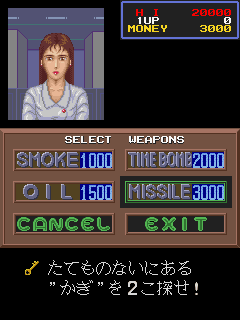 Maze of Flott (Japan) select screen