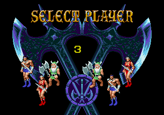 Golden Axe II (Mega Play) (Rev B) select screen