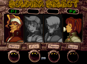 Metal Slug 4 select screen