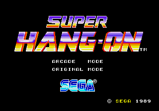 Super Hang-On (Mega-Tech) select screen