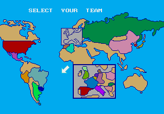 World Championship Soccer (Mega-Tech) select screen