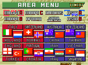 Neo-Geo Cup '98: The Road to the Victory select screen