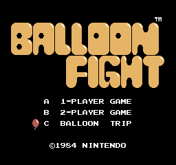 Balloon Fight (PlayChoice-10) select screen