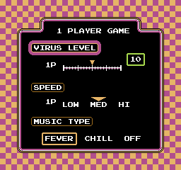 Dr. Mario (PlayChoice-10) select screen