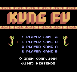 Kung Fu (PlayChoice-10) select screen