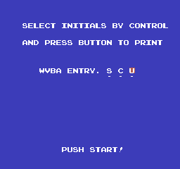 Mike Tyson's Punch-Out!! (PlayChoice-10) select screen
