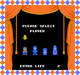 Super Mario Bros. 2 (PlayChoice-10) select screen