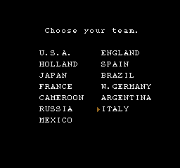 Nintendo World Cup (PlayChoice-10) select screen